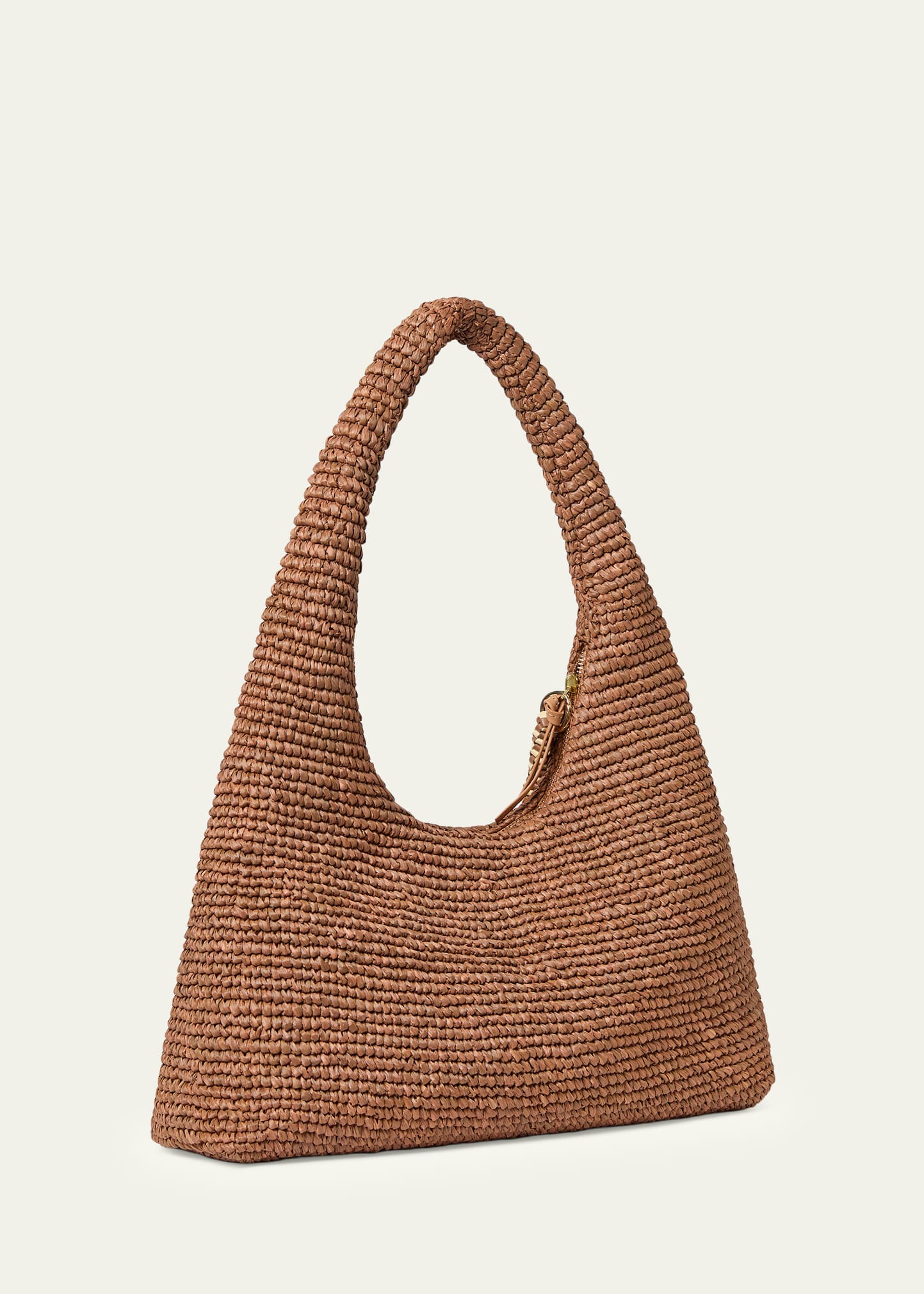 Handwoven Raffia Zip Top Summer Shoulder Hobo Bag