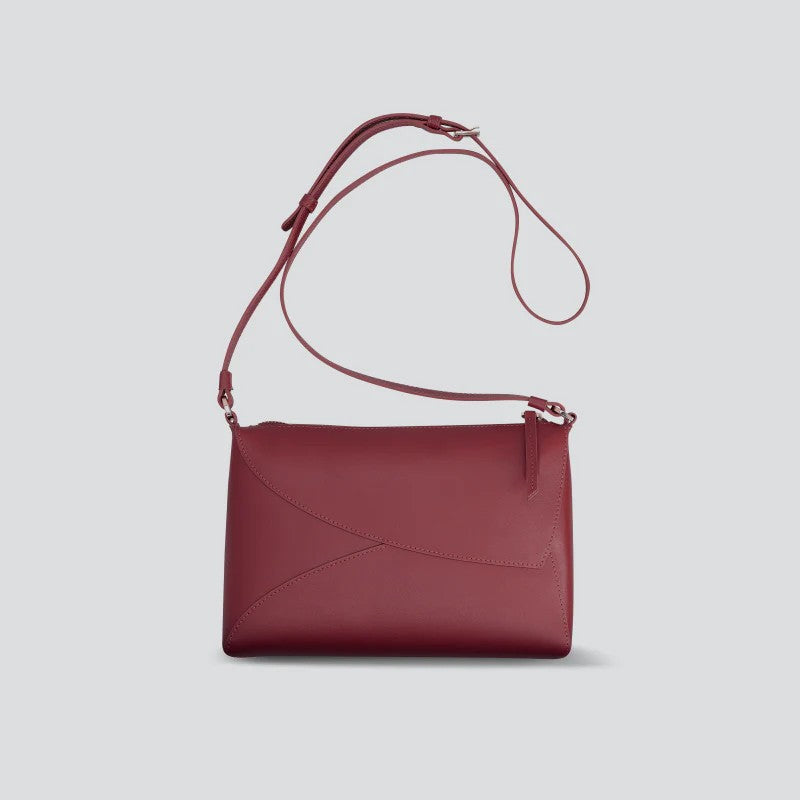 Soft Leather Slim Minimalist Small Clutch Crossbody Bag