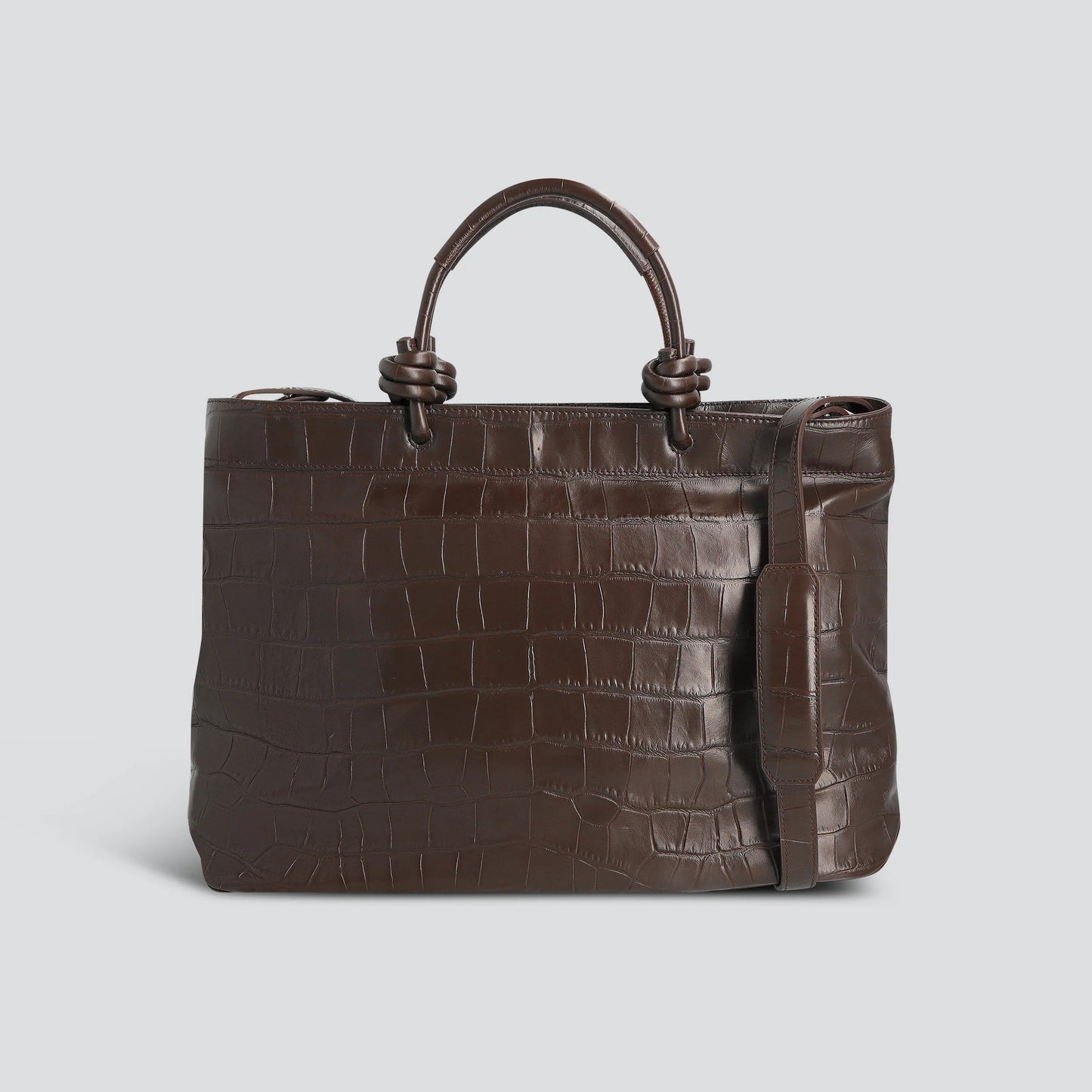 Eel Embossed Calf Leather 14 Inch Horizontal Laptop Work Tote Bag