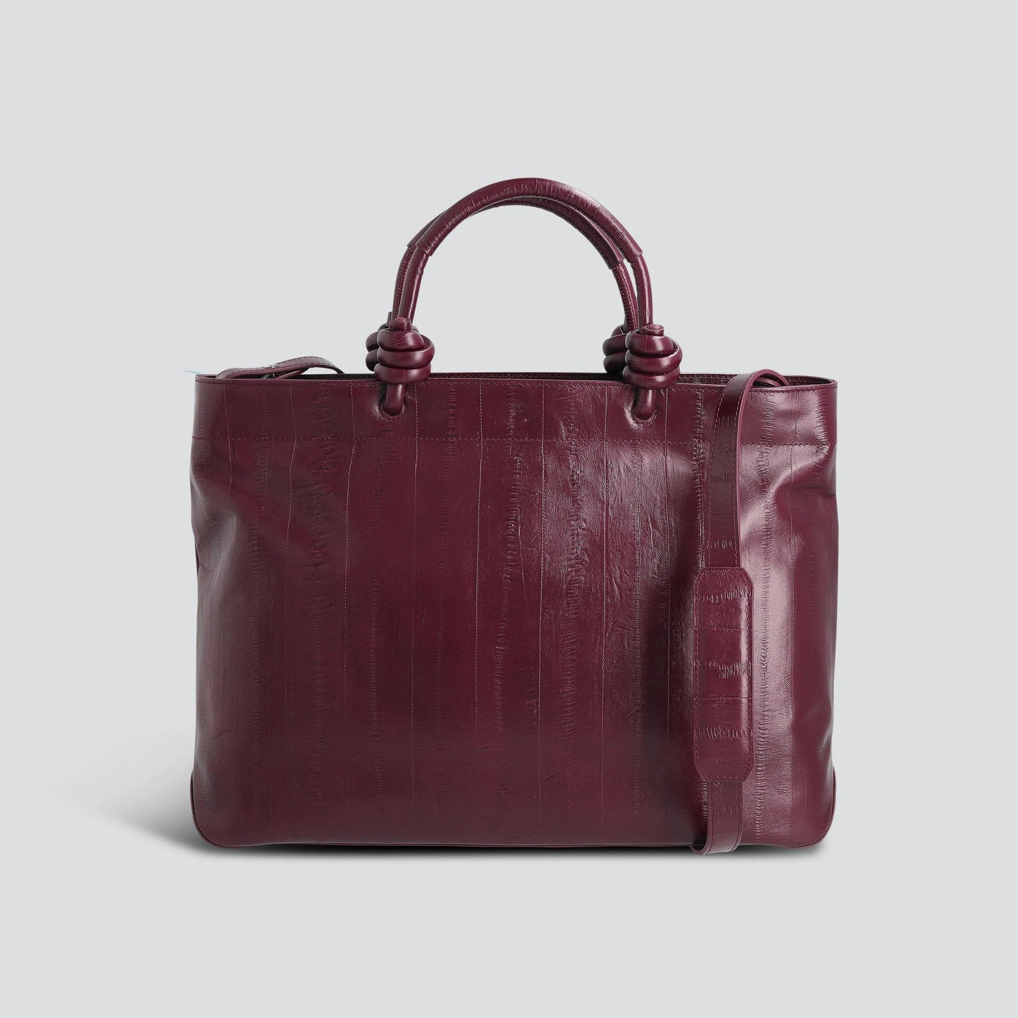 Eel Embossed Calf Leather 14 Inch Horizontal Laptop Work Tote Bag