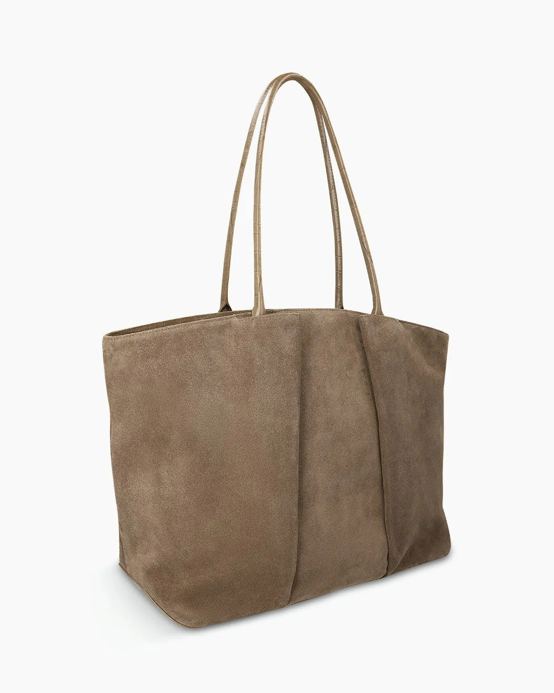 Suede & Croc Leather Trim 16-inch Large Capacity Office Tote Bag