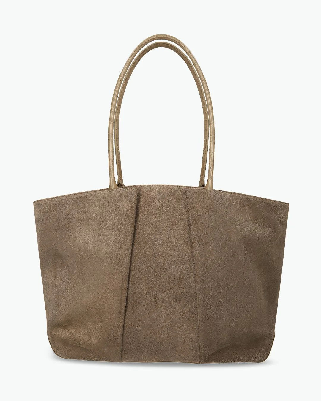 Suede & Croc Leather Trim 16-inch Large Capacity Office Tote Bag