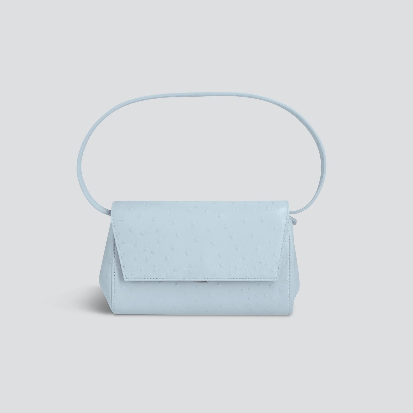 Ostrich Embossed Leather Dual Strap Mini Clutch Crossbody Small Bag