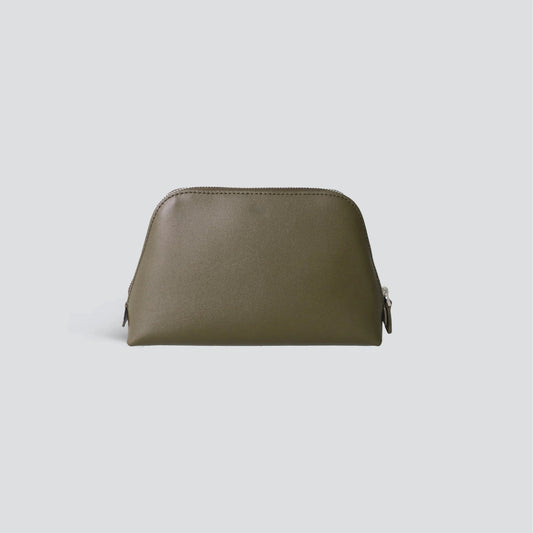 Premium Leather Structured Small Cosmetic Pouch Bag