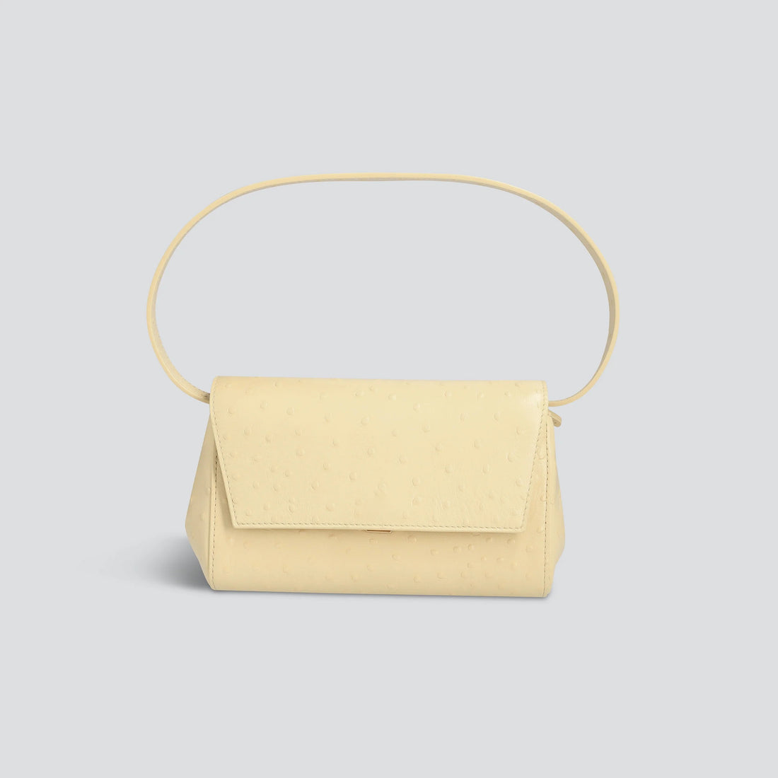 Ostrich Embossed Leather Dual Strap Mini Clutch Crossbody Small Bag