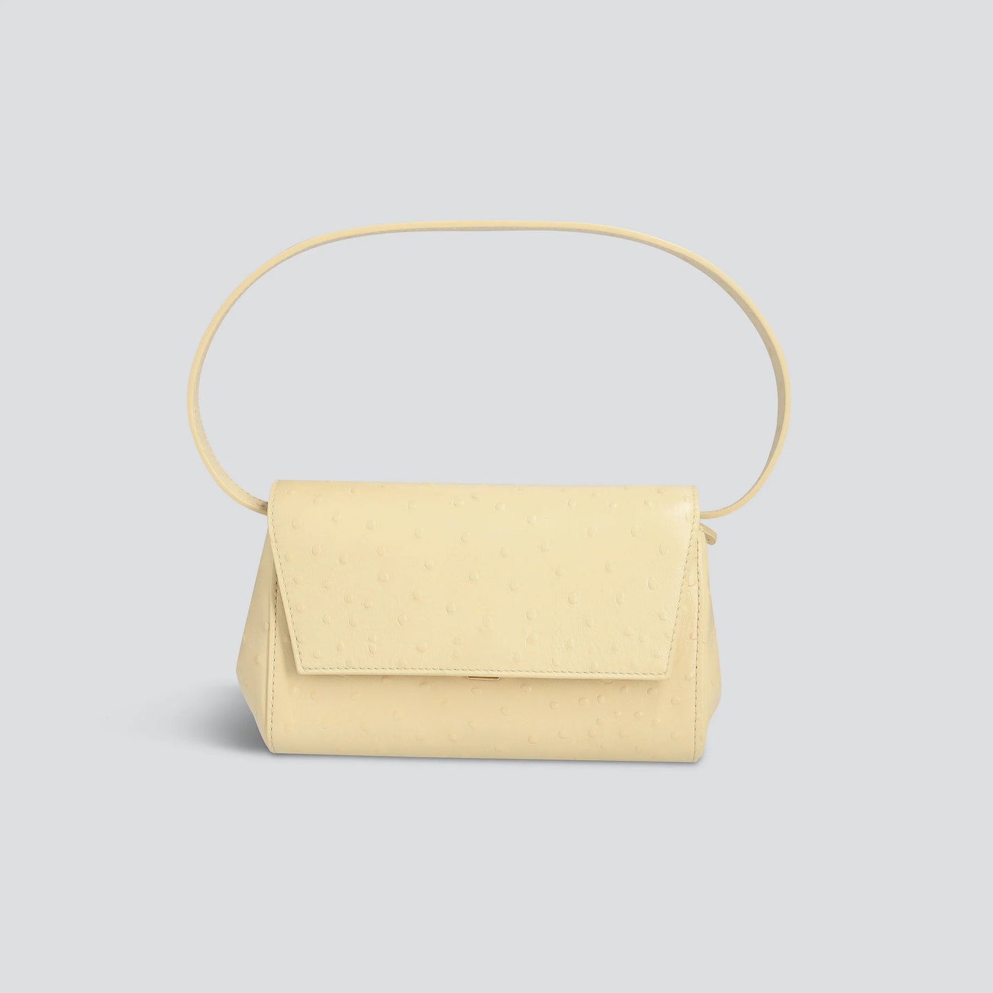 Ostrich Embossed Leather Dual Strap Mini Clutch Crossbody Small Bag