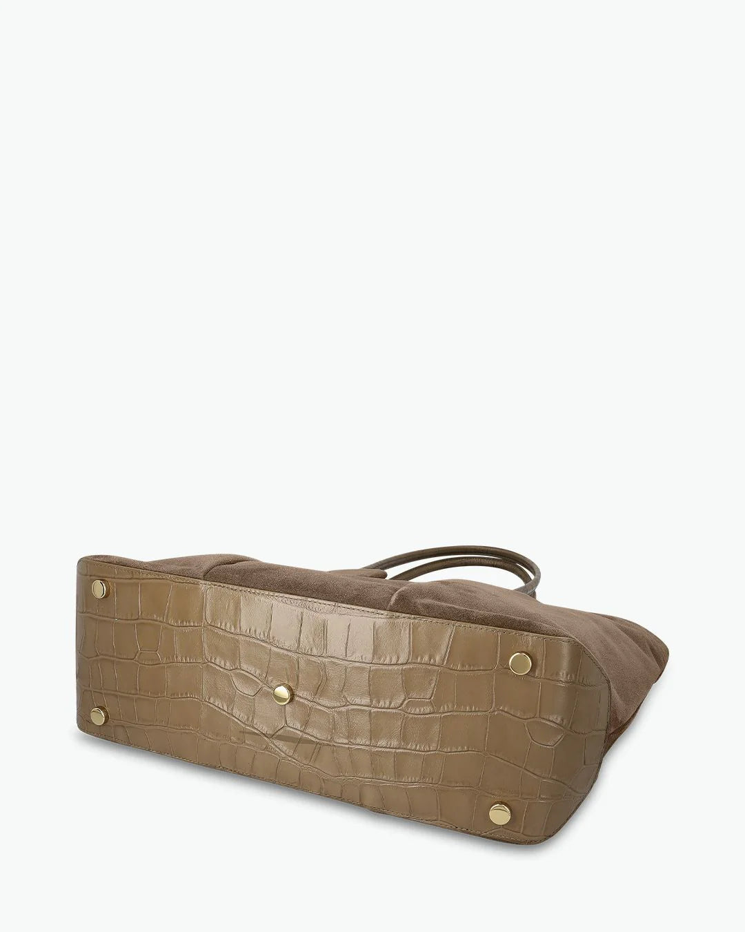 Suede & Croc Leather Trim 16-inch Large Capacity Office Tote Bag
