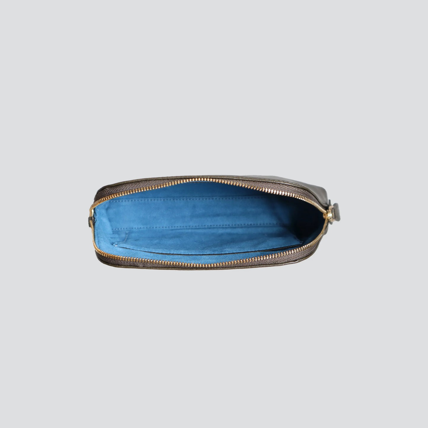 Premium Leather Structured Small Cosmetic Pouch Bag