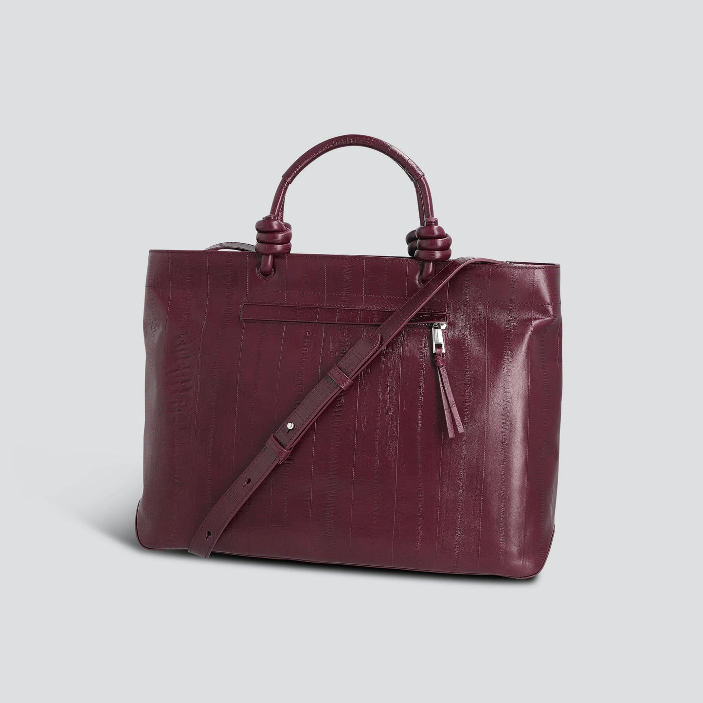 Eel Embossed Calf Leather 14 Inch Horizontal Laptop Work Tote Bag