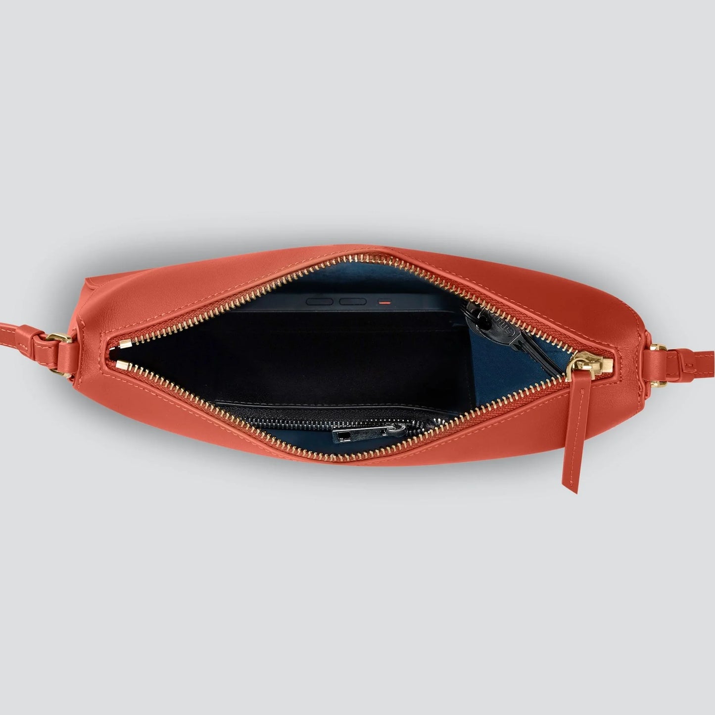 Soft Leather Slim Minimalist Small Clutch Crossbody Bag