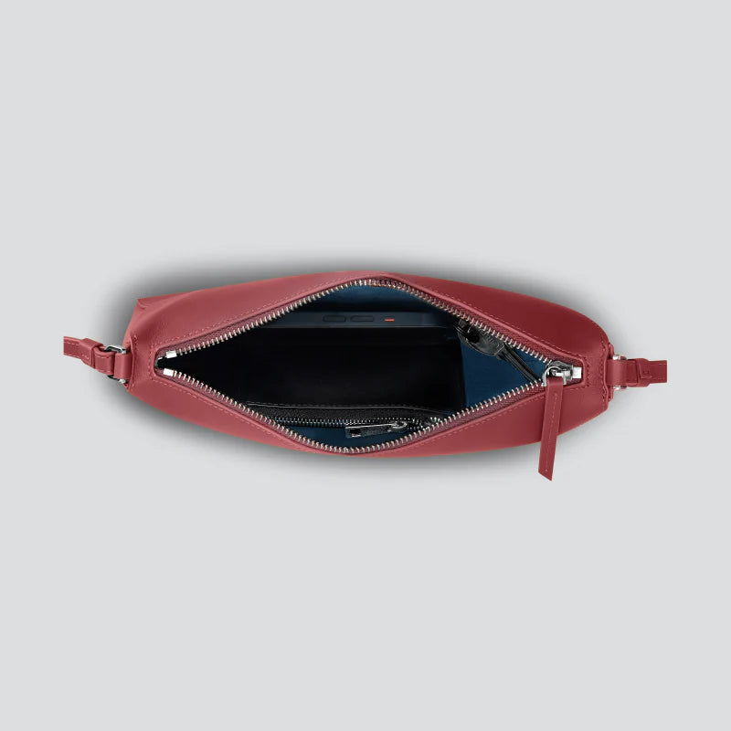Soft Leather Slim Minimalist Small Clutch Crossbody Bag
