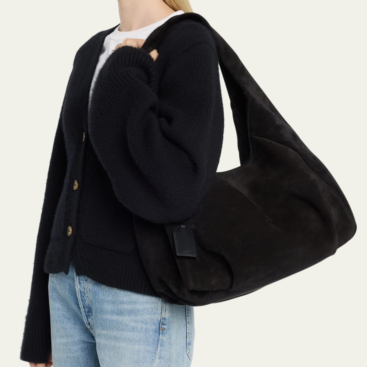 Soft Suede Large Slouchy Magnetic Shoulder Hobo Bag