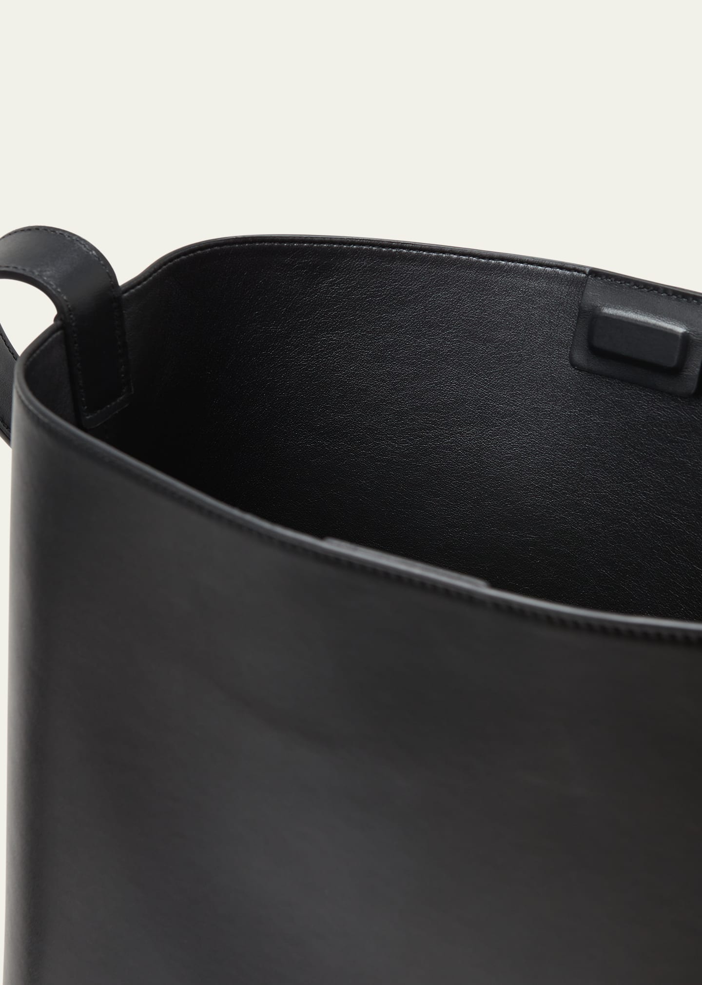 Minimal Smooth Leather Magnetic Open Top Large Shoulder Hobo Bag