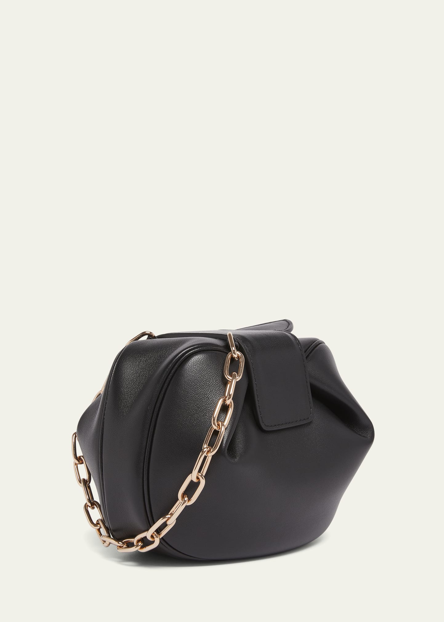 Soft Lambskin Magnetic Fold Flap Dual Wear Chain Handle Clutch Bag