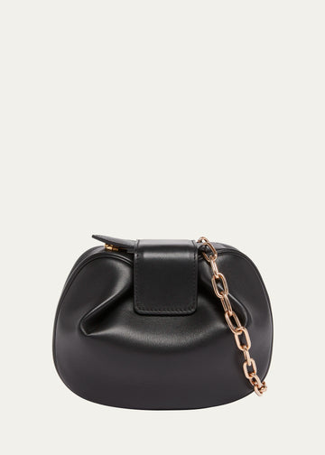 Soft Lambskin Magnetic Fold Flap Dual Wear Chain Handle Clutch Bag
