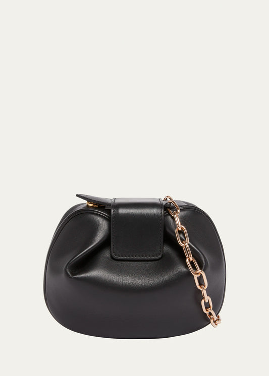 Soft Lambskin Magnetic Fold Flap Dual Wear Chain Handle Clutch Bag